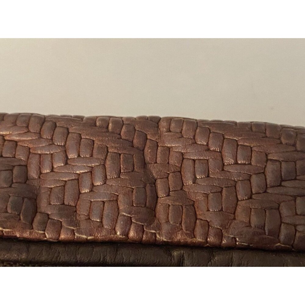 Vintage Brown Tooled Leather Cross Body Purse Handbag Shoulder Bag Tassel 9"x6" - Picture 7 of 16